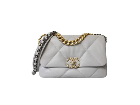 chanel 19 light grey|chanel 19 flap bag.